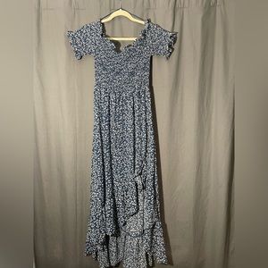 Smocked off the shoulder dress